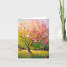 Tarjeta Árboles floreciendo en acuarela personalizables