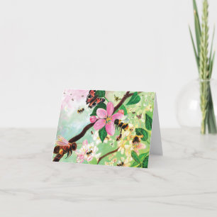 Tarjeta Árboles florecientes para abejas y otros polinizad