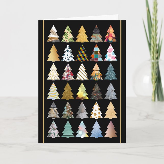Tarjeta Árboles frutales, Navidades saludando (Anverso)