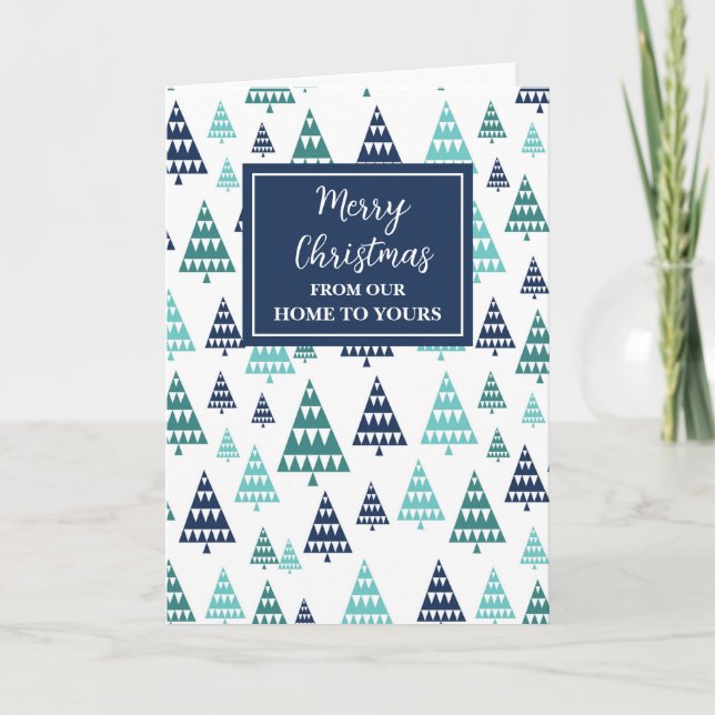 Tarjeta Árboles modernos Feliz Navidad (Anverso)