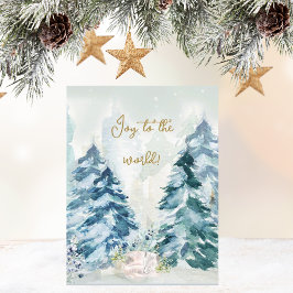 Tarjeta Árboles navideños de nieve forestal