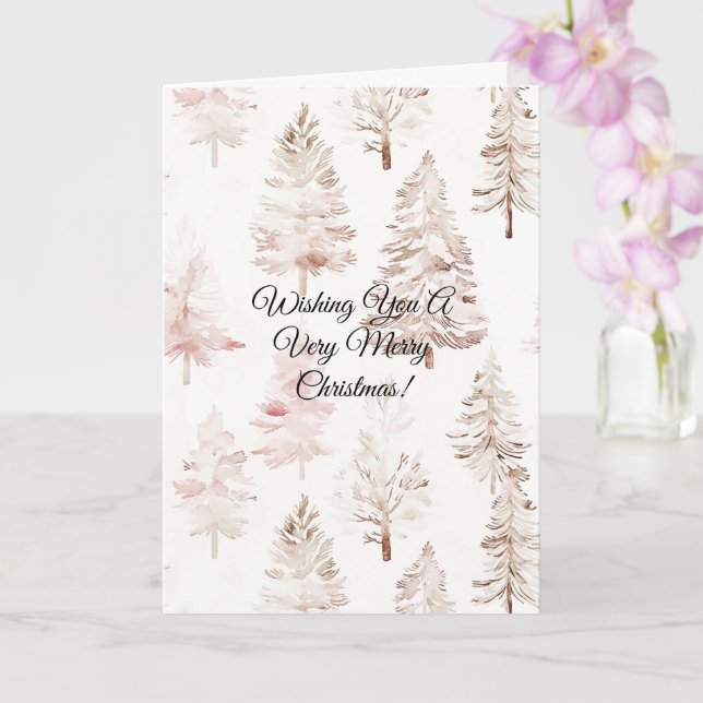Tarjeta Árboles navideños rosados de Rubor (Orquídea)