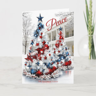 Tarjeta Árboles navideños Whitehouse Festive USA