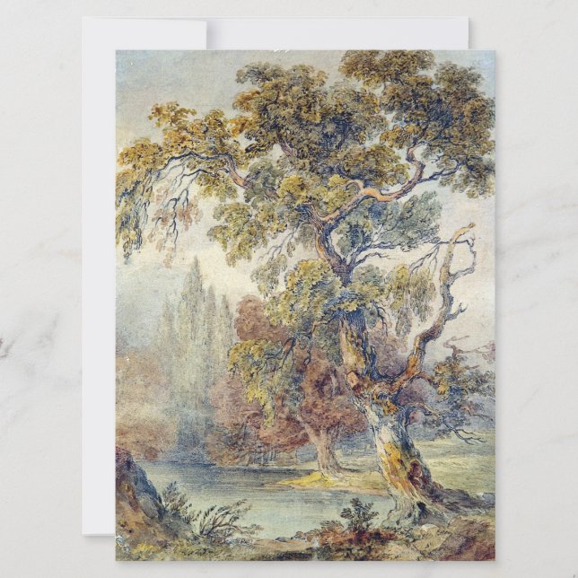 Tarjeta Árboles y estanques (por John Ruskin) (Anverso)