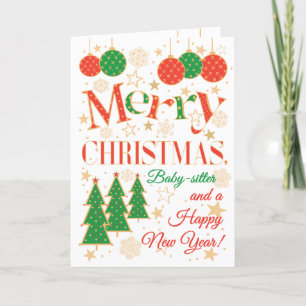 Tarjeta Árboles y ornamentos de Navidad para el lugar del