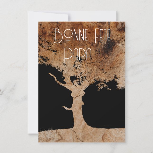 Tarjeta Arbre en bois - Bonne fête papa ! (Anverso)