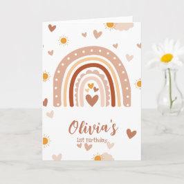 Tarjeta Arc en ciel Boheme - 1 an Anniversaire Fille