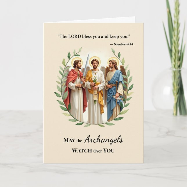 Tarjeta Arcángeles con la Paz y las Bendiciones de Dios (Anverso)