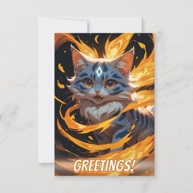 Tarjeta Árcano Ember: El Gatito Flamante Familiar (Anverso)