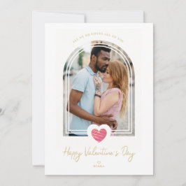 Tarjeta Arch Effect Pink Heart Happy Valentine's Day Photo