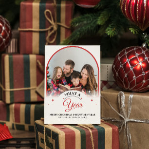 Tarjeta Arch What a Year en Review multiples Navidades fot