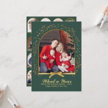 Arch What a Year Gold Bow Multi Photo Navidades