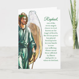 Tarjeta Archangel Raphael Healing Angel Prayer Card –White