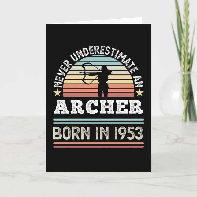 Tarjeta Archer nacido en 1953 70º regalo de tiro con arco (Anverso)