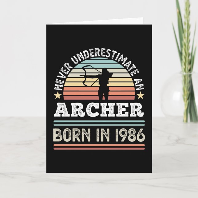 Tarjeta Archer nacido en 1986 40º regalo de tiro con arco (Anverso)