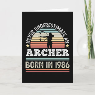 Tarjeta Archer nacido en 1986 40º regalo de tiro con arco