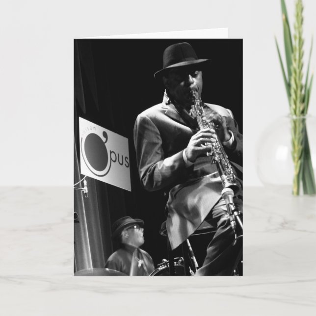 Tarjeta Archie Shepp 2 de P. Baud Banlieues Bleues 2010 (Anverso)