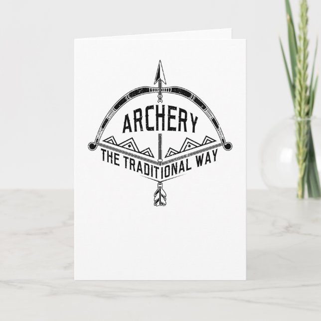 Tarjeta Arco con arco tradicional con arco y flecha (Anverso)