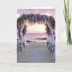 Tarjeta Arco de boda de glicina en la playa