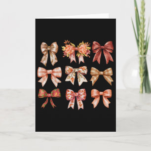 Tarjeta Arco de calabaza de otoño Coquette Hojas de otoño 