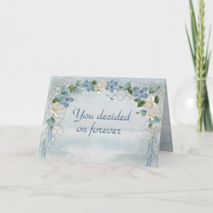 Tarjeta Arco de flores boda sobre acuarela oceánica