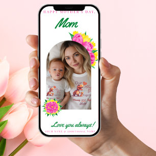 Tarjeta Arco de Fotos de Tulipanes Digitales para el Día d