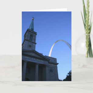 Tarjeta Arco de St. Louis con la iglesia