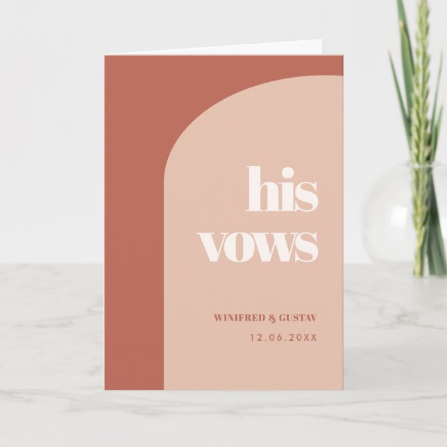 Tarjeta Arco de terracota de durazno Chic Su prometida bod (Anverso)