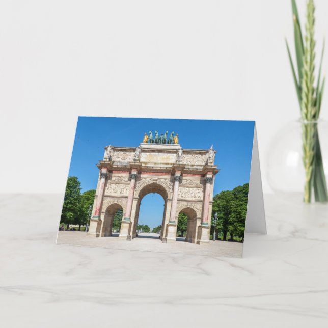 Tarjeta Arco de triunfo de Carrousel en París, Francia (Anverso)