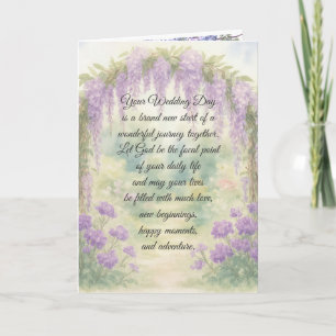 Tarjeta Arco de Wisteria para Bodas en un Jardín