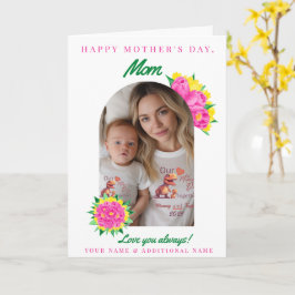 Tarjeta Arco fotográfico de tulipanes amarillos y rosados 