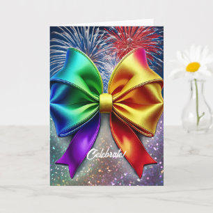 Tarjeta arco iris de celebración LGBTQIA