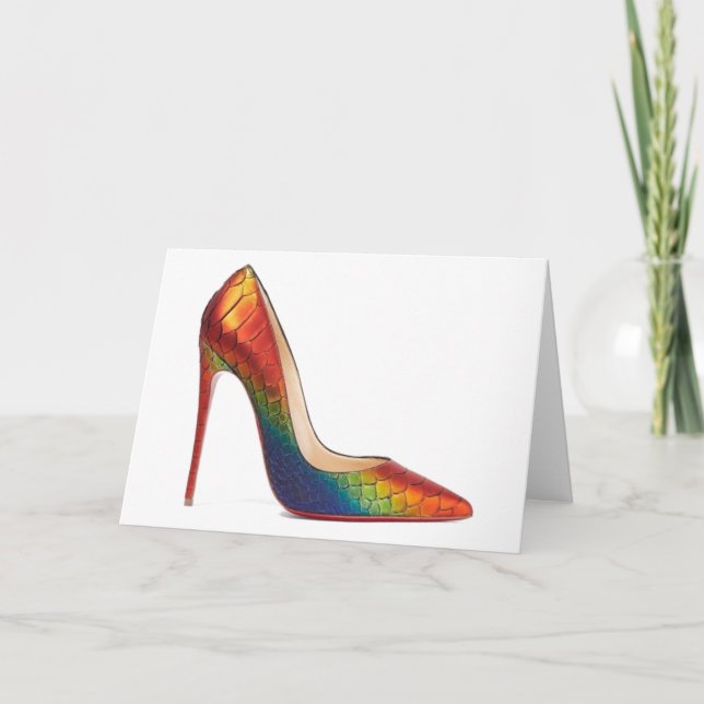 Tarjeta Arco iris de los zapatos de Christian Louboutin de (Anverso)