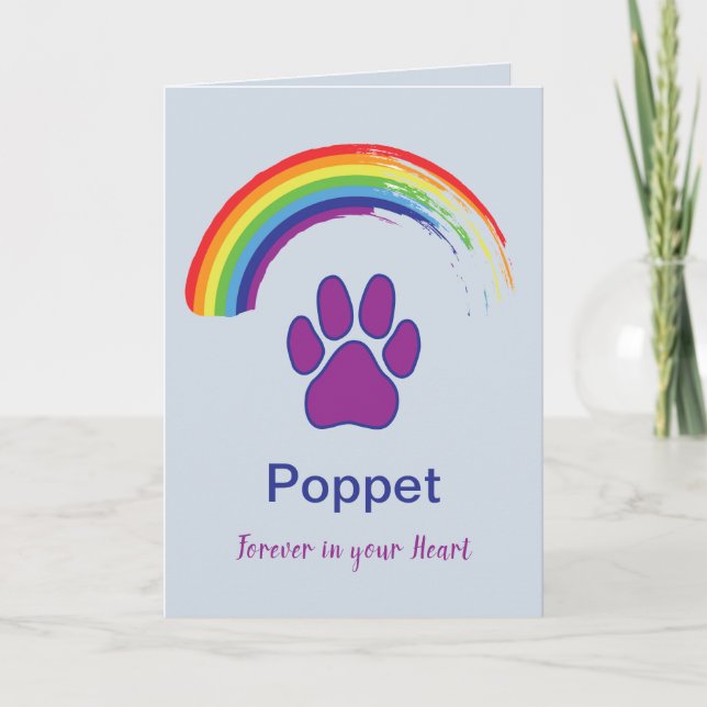 Tarjeta arco iris de simpatía mascota (Anverso)
