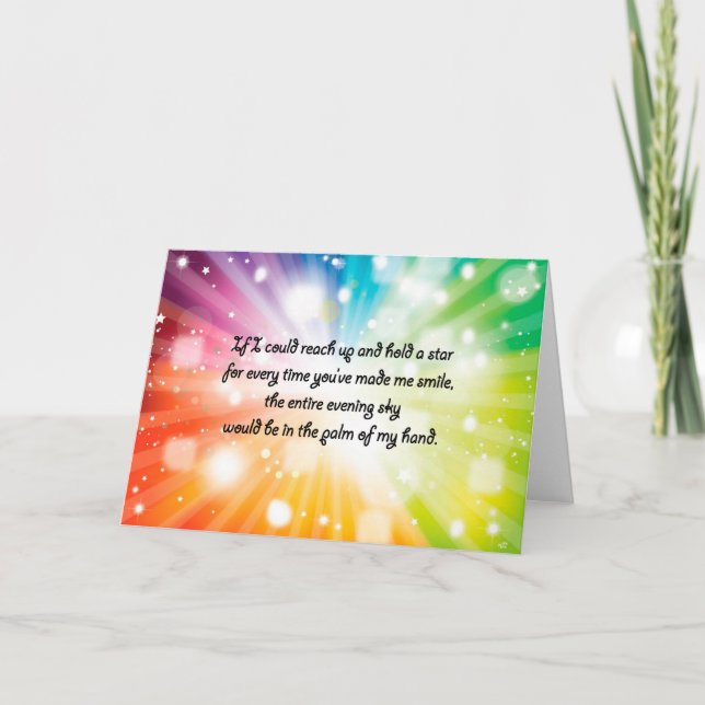 Tarjeta Arco iris feliz inspirador de la estrella de la (Anverso)