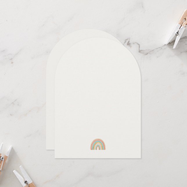 Tarjeta arco iris minimalista | Stationery moderna (Anverso/Reverso In Situ)