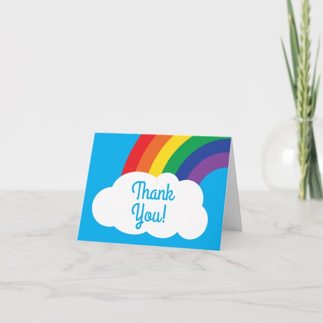 Tarjeta Arco iris y fiesta de cumpleaños linda de las (Anverso)