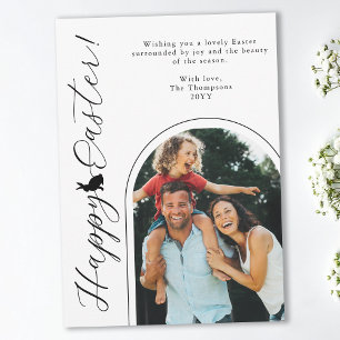 Tarjeta Arco moderno en blanco y negro foto y conejo de Pa