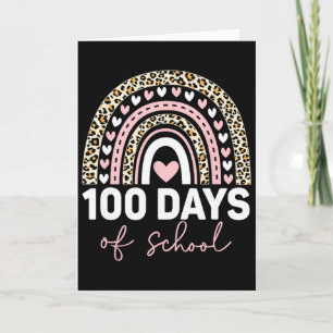 Tarjeta Arcoíris 100 Días De Escuela Profesor Niños 100 Dí