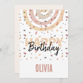Tarjeta Arcoiris Aburrido Con Splash Flakes Acuarela