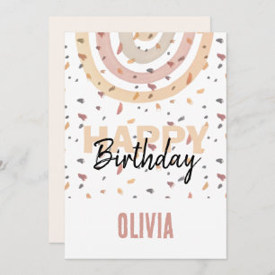 Tarjeta Arcoiris Aburrido Con Splash Flakes Acuarela