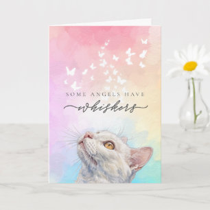 Tarjeta Arcoíris Bigotes Mariposa Blanca Gato Pérdida Simp