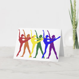 Tarjeta Arcoiris de bailarinas