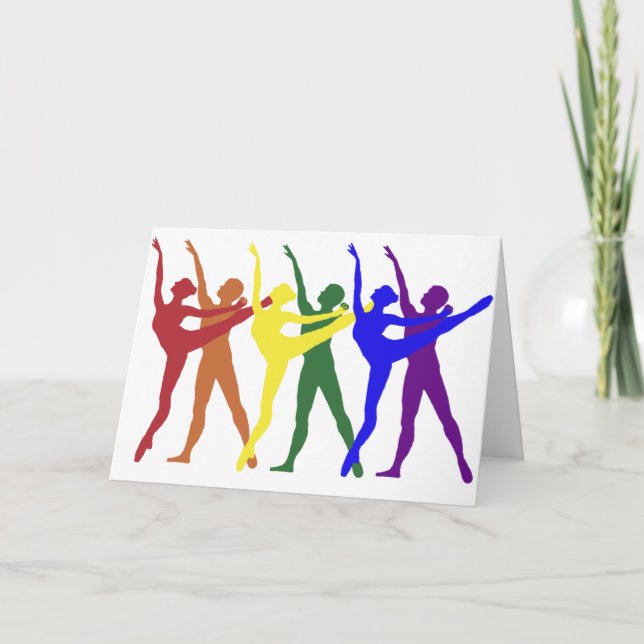 Tarjeta Arcoiris de bailarinas (Anverso)