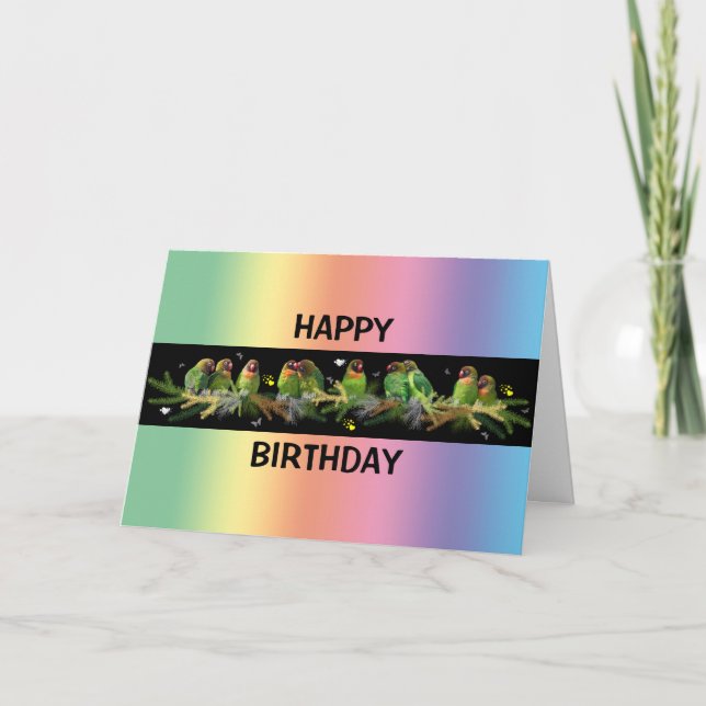 Tarjeta Arcoíris de Inseparables (Cumpleaños) (Anverso)