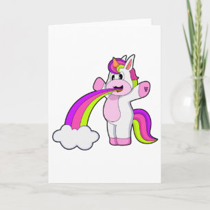 Tarjeta Arcoíris de nubes de unicornio