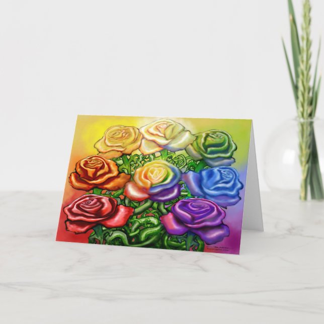 Tarjeta Arcoiris de Rosas (Anverso)