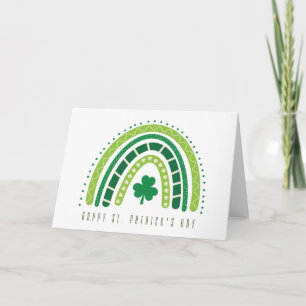 Tarjeta Arcoíris del Día de San Patricio   Trebol de cuatr