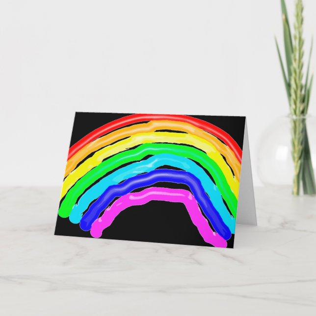 Tarjeta Arcoiris dibujado (Anverso)
