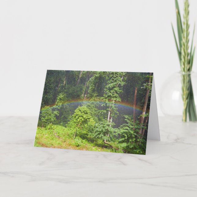 Tarjeta Arcoíris en el bosque (Anverso)